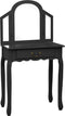 vidaXL - Kaptafel - met - kruk - 65x36x128 - cm - paulowniahout - MDF - zwart