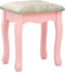 vidaXL - Kaptafel - met - kruk - 65x36x128 - cm - paulowniahout - MDF - roze
