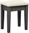 vidaXL - Kaptafel - met - kruk - 65x36x128 - cm - paulowniahout - MDF - grijs