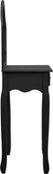 vidaXL - Kaptafel - met - kruk - 65x36x128 - cm - paulowniahout - MDF - zwart