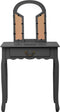 vidaXL - Kaptafel - met - kruk - 65x36x128 - cm - paulowniahout - MDF - grijs