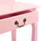 vidaXL - Kaptafel - met - kruk - 65x36x128 - cm - paulowniahout - MDF - roze