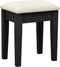 vidaXL - Kaptafel - met - kruk - 65x36x128 - cm - paulowniahout - MDF - zwart