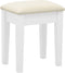 vidaXL - Kaptafel - met - kruk - 65x36x128 - cm - paulowniahout - MDF - wit