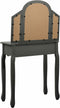 vidaXL - Kaptafel - met - kruk - 65x36x128 - cm - paulowniahout - MDF - grijs