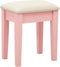 vidaXL - Kaptafel - met - kruk - 65x36x128 - cm - paulowniahout - MDF - roze