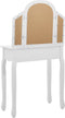 vidaXL - Kaptafel - met - kruk - 65x36x128 - cm - paulowniahout - MDF - wit