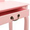 vidaXL - Kaptafel - met - kruk - 65x36x128 - cm - paulowniahout - MDF - roze