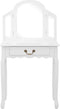 vidaXL - Kaptafel - met - kruk - 65x36x128 - cm - paulowniahout - MDF - wit