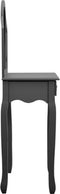 vidaXL - Kaptafel - met - kruk - 65x36x128 - cm - paulowniahout - MDF - grijs