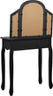 vidaXL - Kaptafel - met - kruk - 65x36x128 - cm - paulowniahout - MDF - zwart