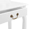 vidaXL - Kaptafel - met - kruk - 65x36x128 - cm - paulowniahout - MDF - wit
