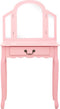vidaXL - Kaptafel - met - kruk - 65x36x128 - cm - paulowniahout - MDF - roze