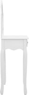 vidaXL - Kaptafel - met - kruk - 65x36x128 - cm - paulowniahout - MDF - wit