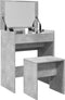 vidaXL - Kaptafel - met - krukje - 60x40x113,5 - cm - betongrijs