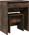 vidaXL - Kaptafel - met - krukje - 60x40x113,5 - cm - gerookt - eikenkleurig