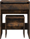 vidaXL - Kaptafel - met - krukje - 60x40x113,5 - cm - gerookt - eikenkleurig