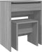 vidaXL - Kaptafel - met - krukje - 60x40x113,5 - cm - grijs - sonoma