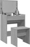 vidaXL - Kaptafel - met - krukje - 60x40x113,5 - cm - grijs - sonoma