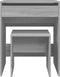 vidaXL - Kaptafel - met - krukje - 60x40x113,5 - cm - grijs - sonoma