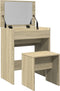 vidaXL - Kaptafel - met - krukje - 60x40x113,5 - cm - sonoma - eikenkleurig
