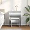 vidaXL - Kaptafel - met - krukje - 60x40x113,5 - cm - wit