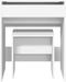 vidaXL - Kaptafel - met - krukje - 60x40x113,5 - cm - wit