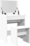 vidaXL - Kaptafel - met - krukje - 60x40x113,5 - cm - wit