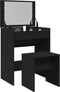 vidaXL - Kaptafel - met - krukje - 60x40x113,5 - cm - zwart