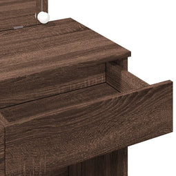 vidaXL - Kaptafel - met - LED - 100x40x120 - cm - bruin - eikenkleurig