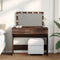 vidaXL - Kaptafel - met - LED - 100x40x120 - cm - bruin - eikenkleurig