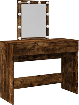 vidaXL - Kaptafel - met - LED - 100x40x130 - cm - gerookt - eikenkleurig