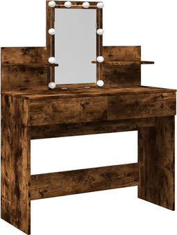vidaXL - Kaptafel - met - LED - 100x40x130 - cm - gerookt - eikenkleurig