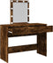 vidaXL - Kaptafel - met - LED - 100x40x130 - cm - gerookt - eikenkleurig
