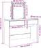 vidaXL - Kaptafel - met - LED - 100x40x130 - cm - wit