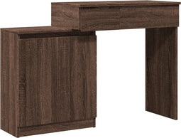 vidaXL - Kaptafel - met - LED - 115x37x110,5 - cm - bruin - eikenkleurig