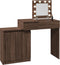 vidaXL - Kaptafel - met - LED - 115x37x110,5 - cm - bruin - eikenkleurig