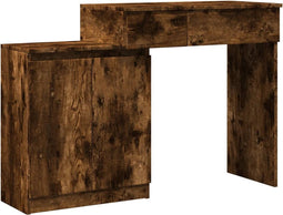 vidaXL - Kaptafel - met - LED - 115x37x110,5 - cm - gerookt - eikenkleurig