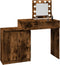 vidaXL - Kaptafel - met - LED - 115x37x110,5 - cm - gerookt - eikenkleurig