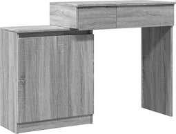 vidaXL - Kaptafel - met - LED - 115x37x110,5 - cm - grijs - sonoma - eikenkleurig