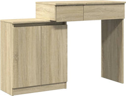 vidaXL - Kaptafel - met - LED - 115x37x110,5 - cm - sonoma - eikenkleurig