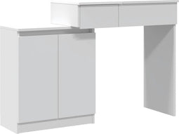 vidaXL - Kaptafel - met - LED - 115x37x110,5 - cm - wit
