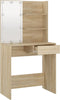 vidaXL - Kaptafel - met - LED - 74,5x40x141 - cm - bewerkt - hout - sonoma - eikenkleur