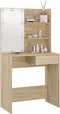 vidaXL - Kaptafel - met - LED - 74,5x40x141 - cm - bewerkt - hout - sonoma - eikenkleur