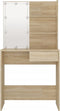 vidaXL - Kaptafel - met - LED - 74,5x40x141 - cm - bewerkt - hout - sonoma - eikenkleur