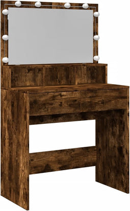 vidaXL - Kaptafel - met - LED - 80x41x134,5 - cm - gerookt - eikenkleurig
