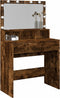 vidaXL - Kaptafel - met - LED - 80x41x134,5 - cm - gerookt - eikenkleurig