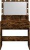 vidaXL - Kaptafel - met - LED - 80x41x134,5 - cm - gerookt - eikenkleurig