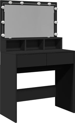 vidaXL - Kaptafel - met - LED - 80x41x134,5 - cm - zwart