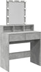 vidaXL - Kaptafel - met - LED - 80x41x144,5 - cm - betongrijs